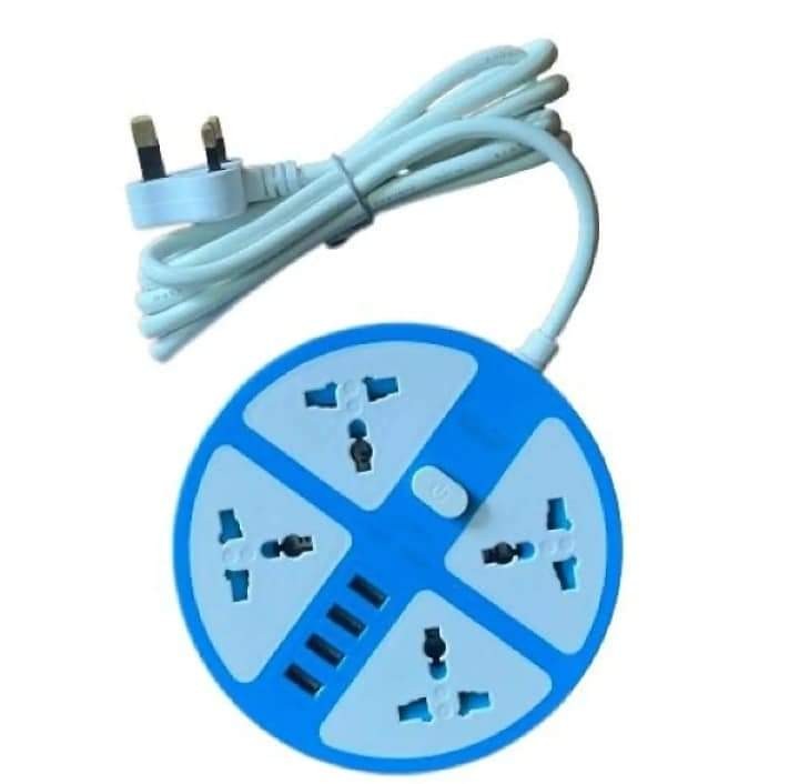 Round shape power extension cord with USB