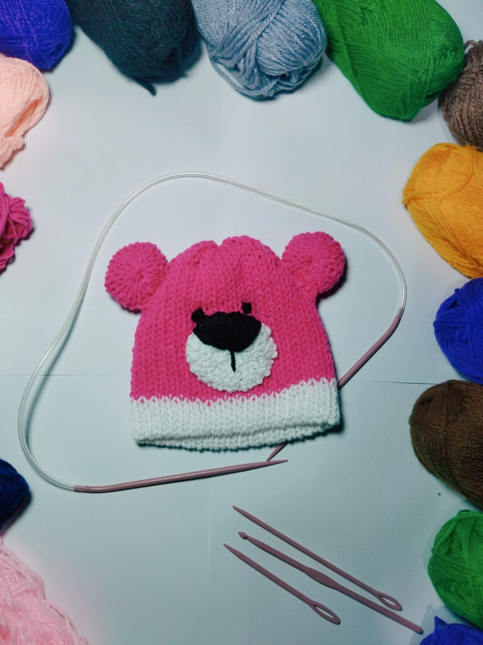 Baby Wool Hat Cute Bear Design