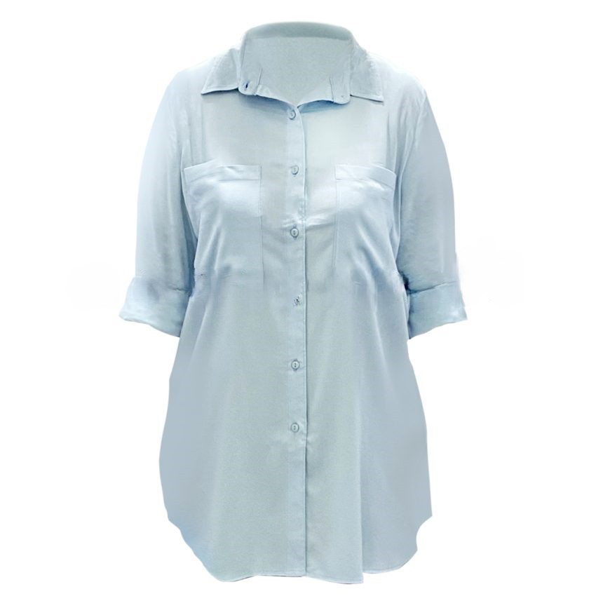 Double Pocket Detail Shirt – Ice Blue