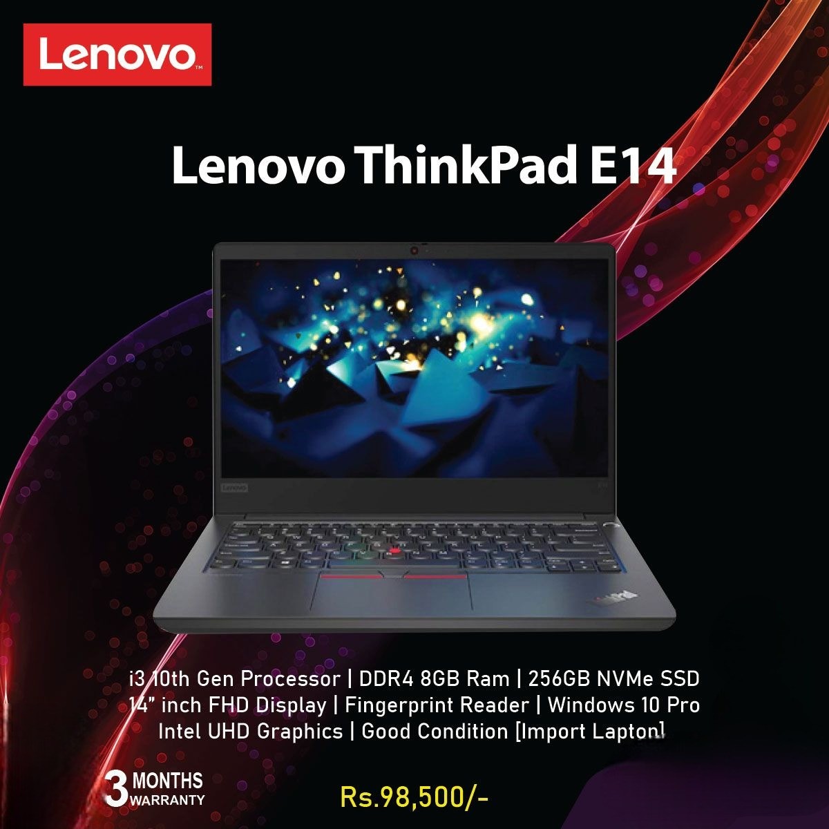Lenovo ThinkPad E14 i3 10th Gen Laptop