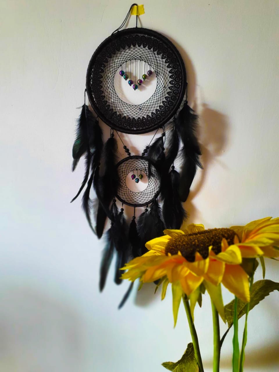 feather with crochet dark  Colure dreamcatcher