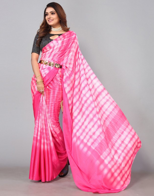 Pink, White Silk Saree