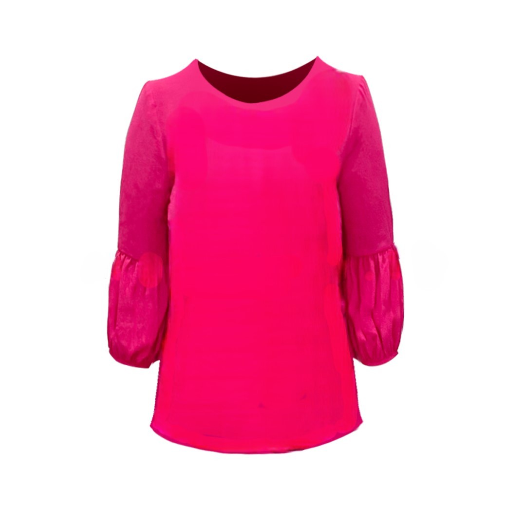 Bubble Sleeve Top – Pink
