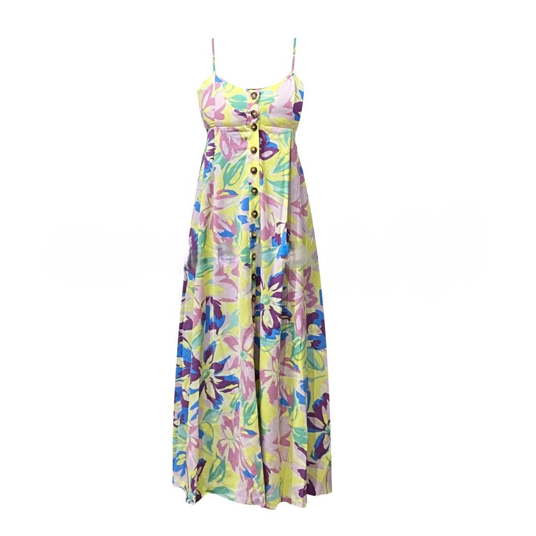 Button Front Maxi Dress – Floral