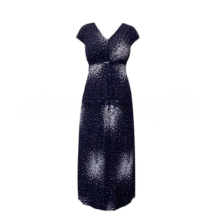 Front Twist Long Dress – Space Blue