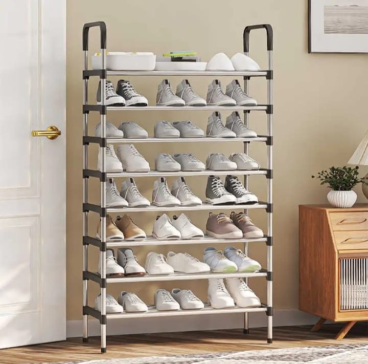 7 Layer Solid Steel Shoe Rack Multi-layer Shoes Cabinet Storage Organizer Living Room Bedroom Space Saving Shoes Rack