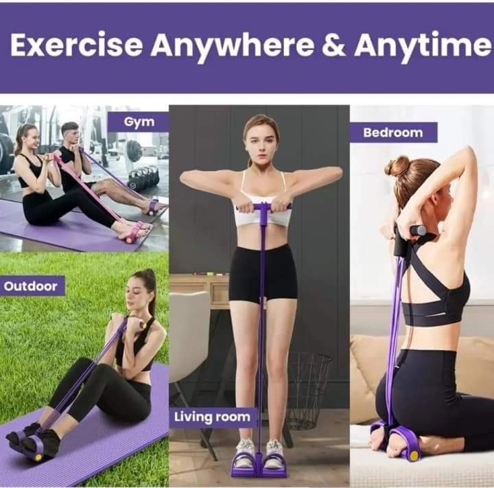 Sit-up Resistance Bands Pull Tension Rope with Pedal Home Lazy Fitness Gym Workout Abdominal Muscle Training Bandage