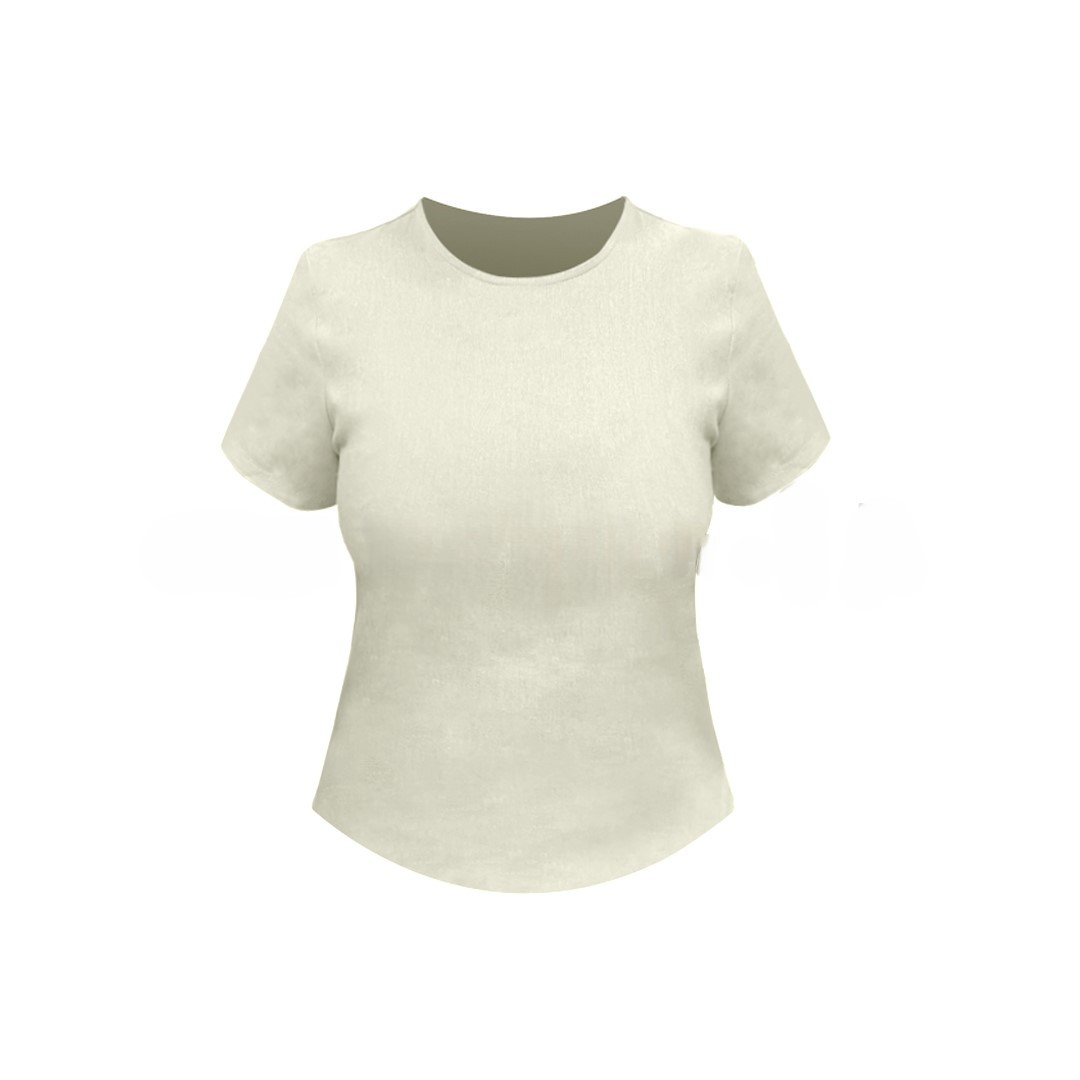 Back Open Linen Crop Top – Plain White