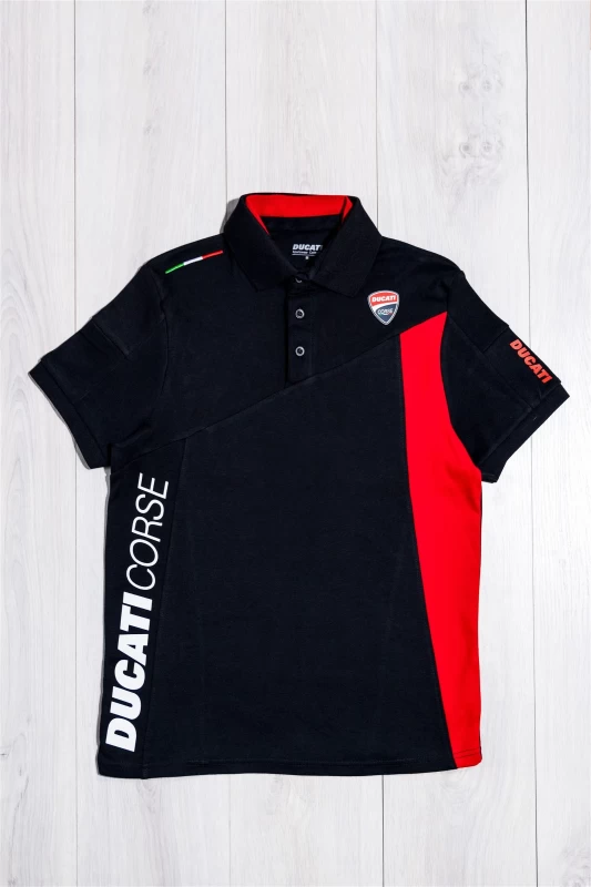 Motorsports  Polos T Shirts - Black