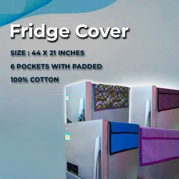 Fridge & Washing Machine Dust Proof top Cover with Storage 6 Pockets