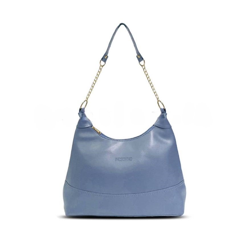 Chain Handle Hobo Handbag – Ice Blue