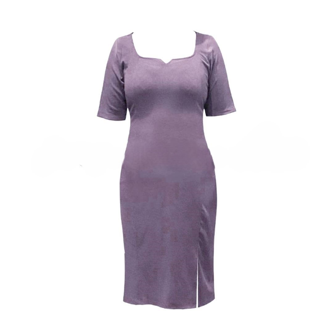Knitted Midi Dress – Pale Purple