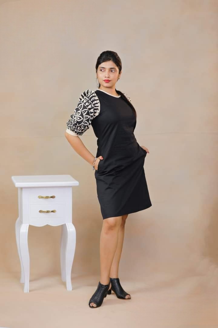 Black And White Frock For Women