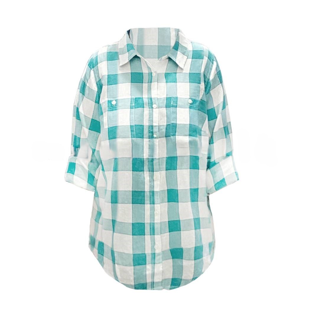 Double Pocket Check Shirt – Green