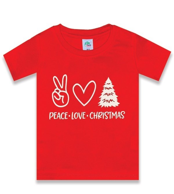 Peace, Love, Christmas Kids T Shirts