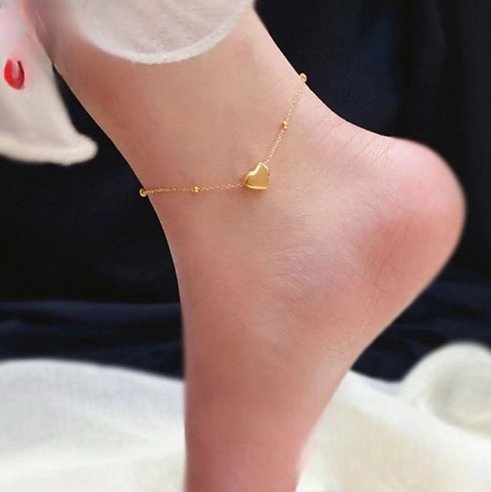 Simple Mini Heart Girls Anklets Foot -Jewelry Leg Anklets on Foot Ankle Bracelets for Women Leg Chain Gifts