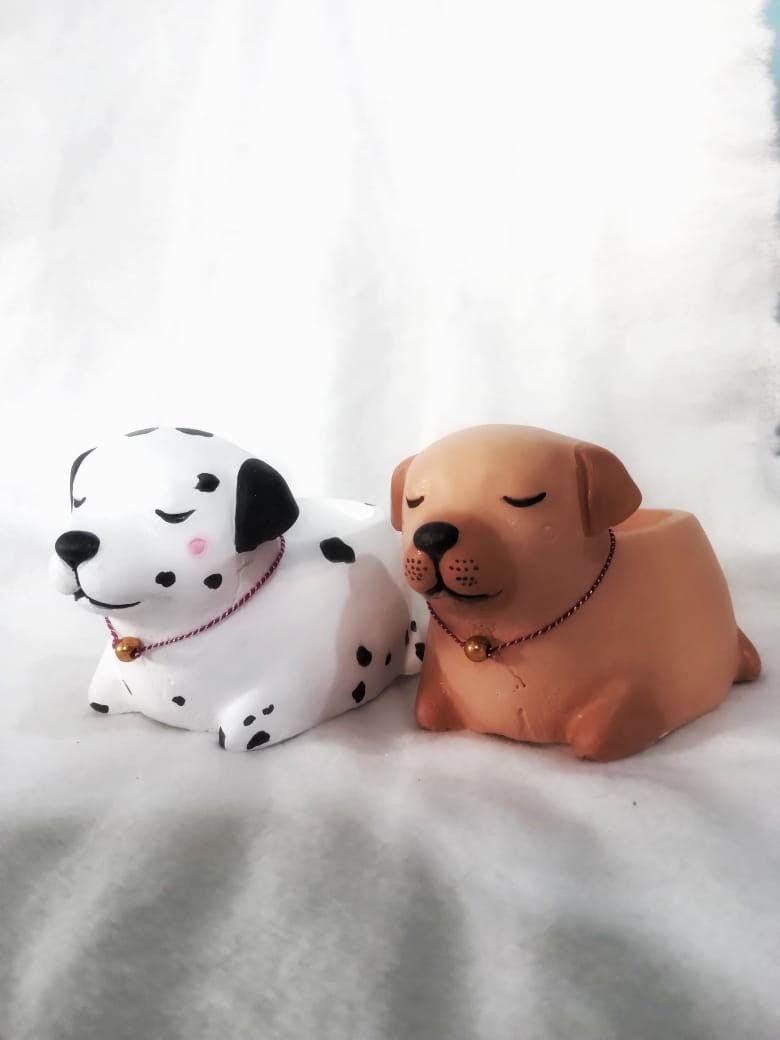 plaster of paris Puppy Pot