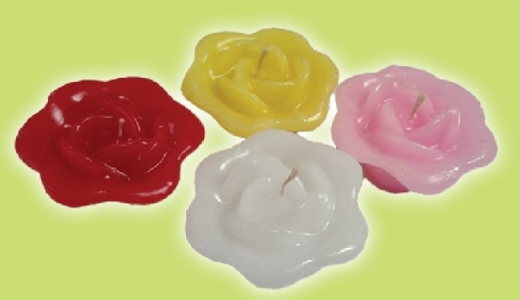 Floating Candle Roses shape (L) Size, 4 Pieses