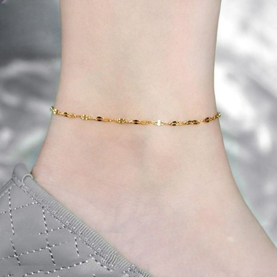 Gold Plated latest Anklet Foot Jewelry Chain  for Women pada salan  gift items for girls