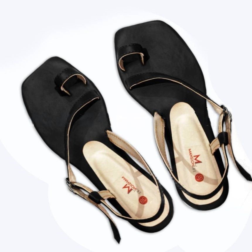 Side Strap Sandal – Black