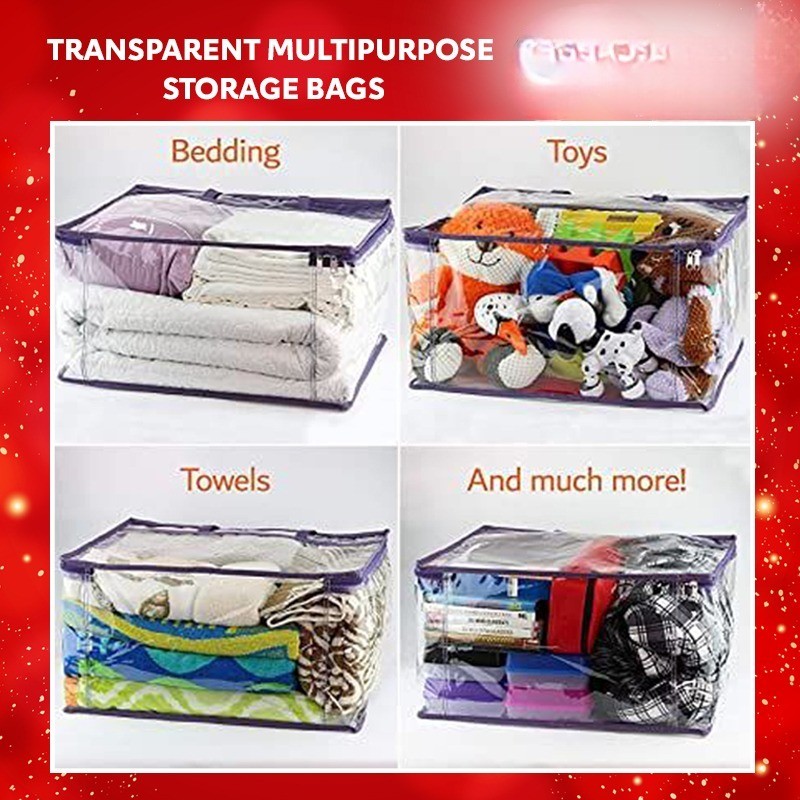 Transparent Fabric Clothes Organizer for Multipurpose ( 4 Pcs)