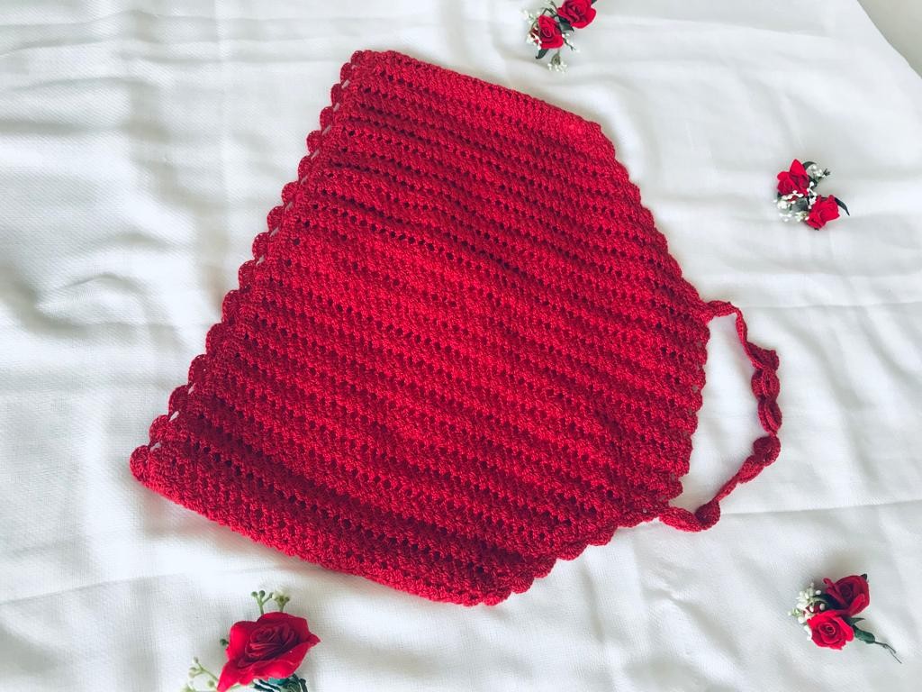 Crochet Crop tops Red Cloure