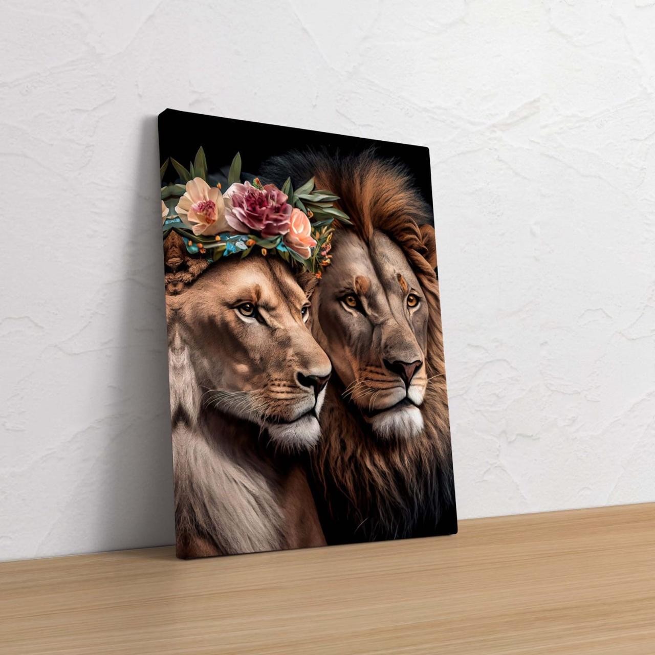 Printed On High Quality Fabric Lion wall paper