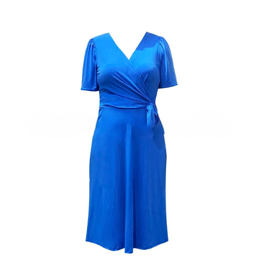 Side Knot Midi Dress – Blue