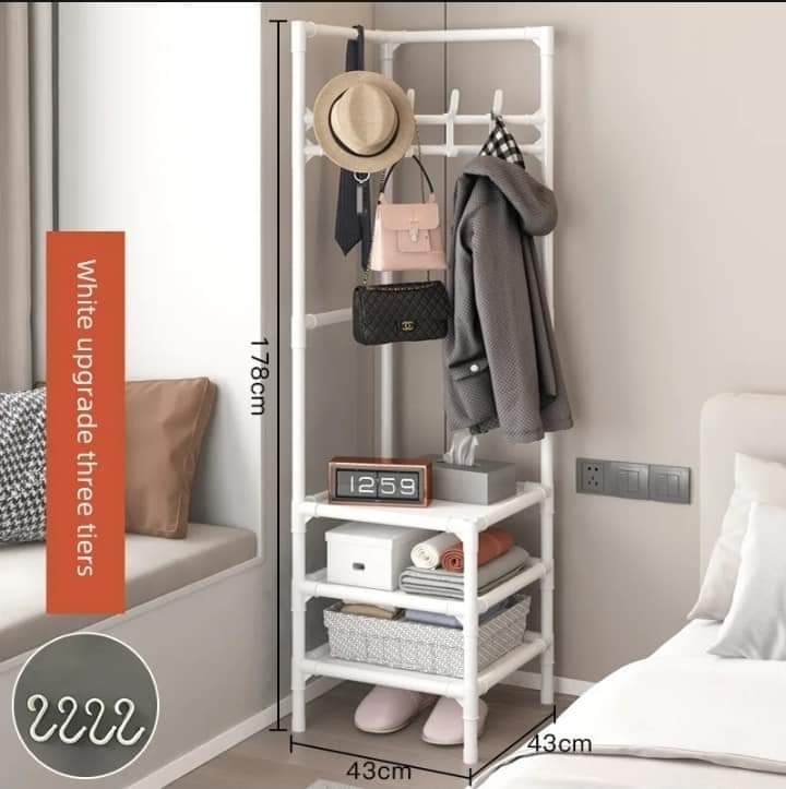 Corner coat hangers Floor bedroom household bedside clothes hanger Simple storage clothes rack stand shoe rack