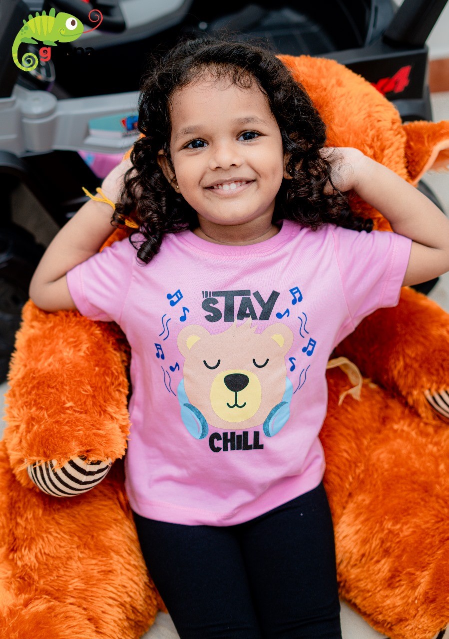 Bear ( Stay Chill ) Kids T Shirts