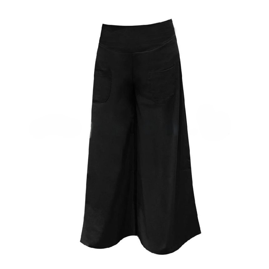Wide Leg Linen Pant – Black