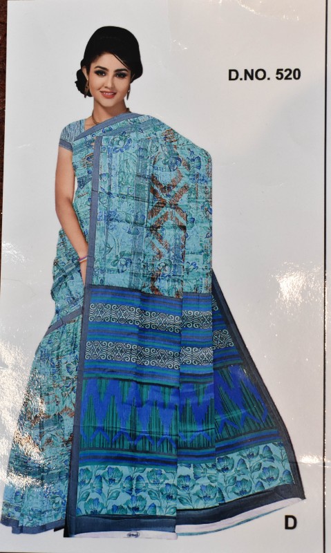 Blue Colure Silc Saree For Ladies