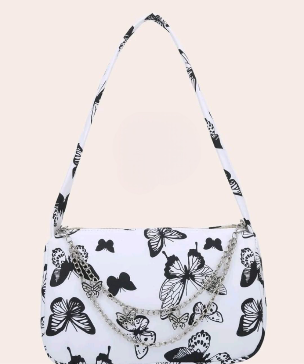 Butterfly Printed Shoulder Bag
