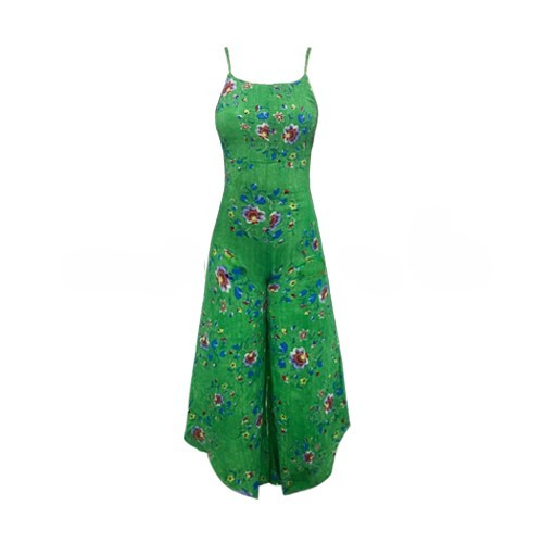 Printed Cotton Jumpsuit – Green