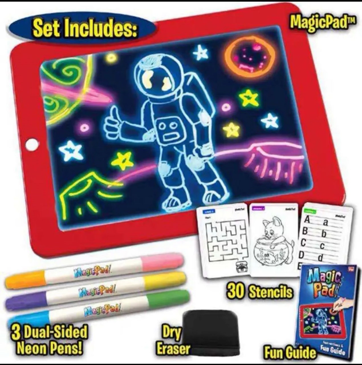 Magic Pad Light Up 3D Light Up Drawing Board Doodle Magic Glow Pad for Kids/Toddlers Boys and Girls