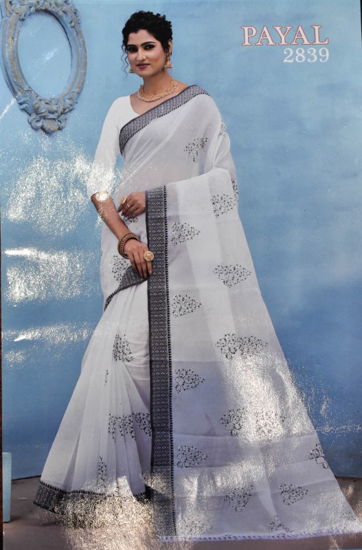 Cotton Saree with New Design Works