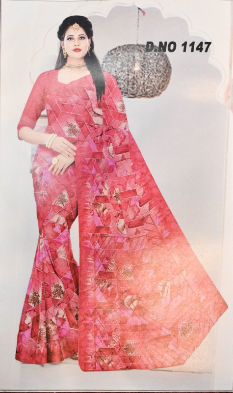 Pink Saree ( Dola Silk )