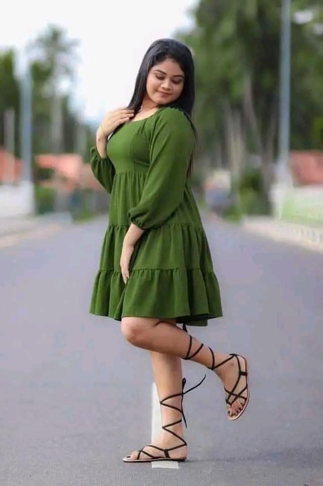 Long Sleeve Short Frock (Green)