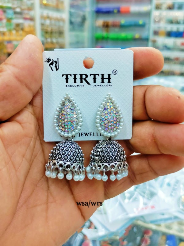 Silver Colure Earrings For Ladies