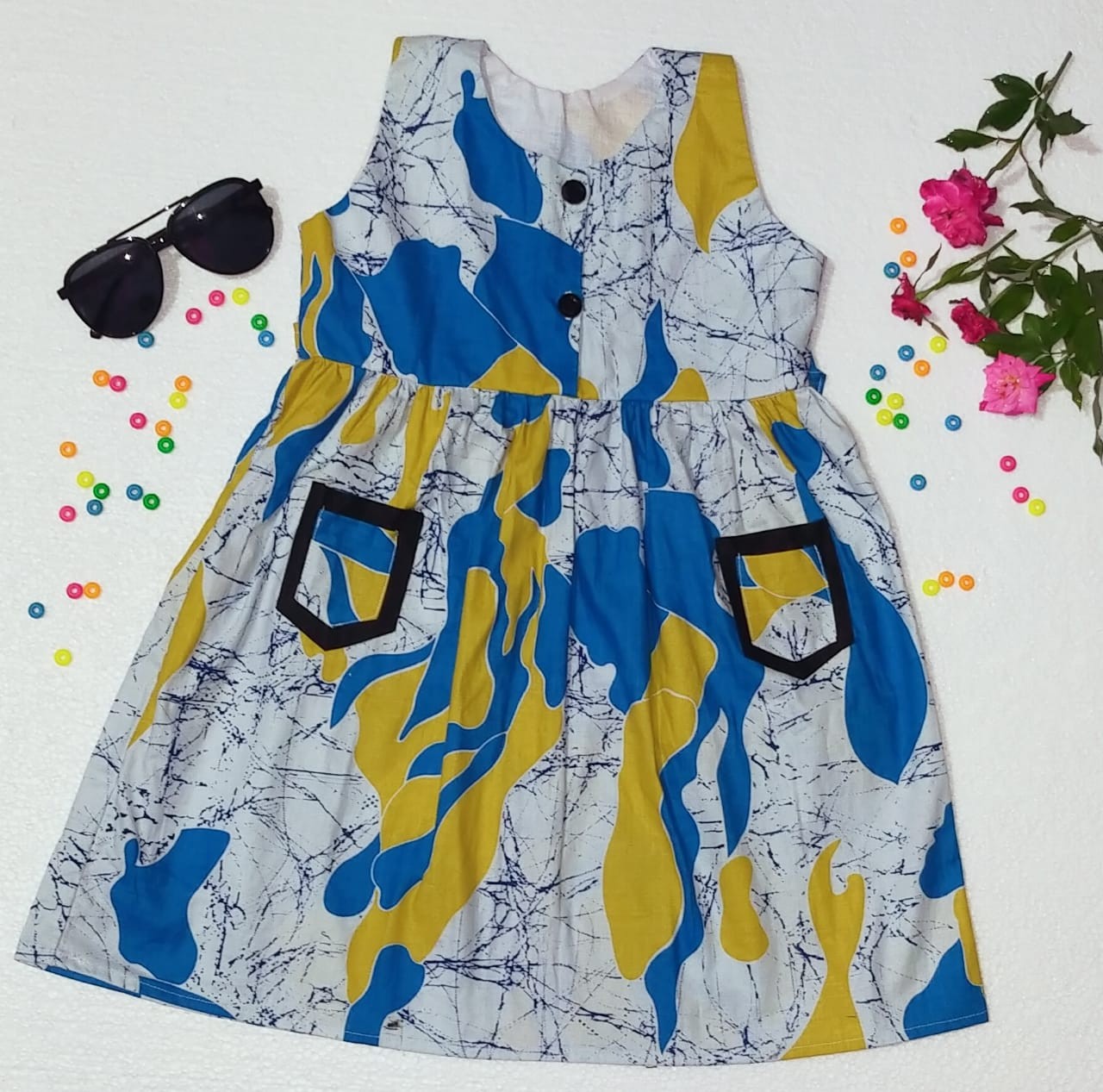 Blue Color Cotton baby Frock