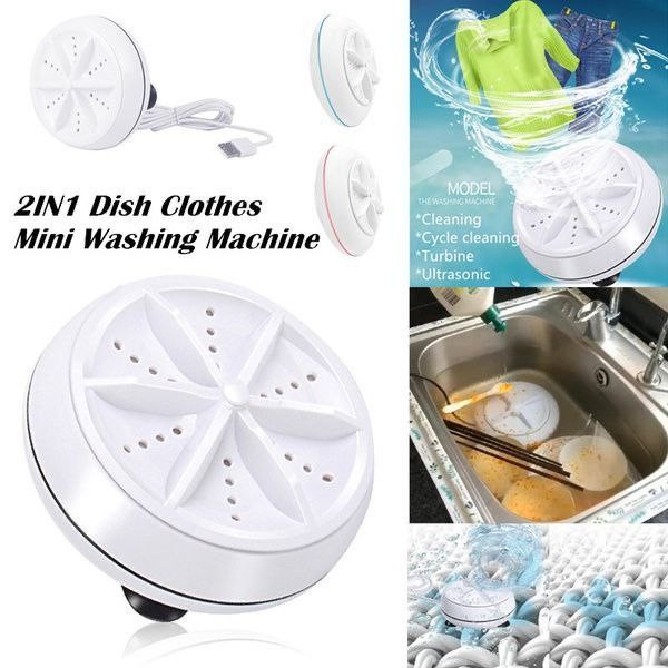 2 in 1 Dish Clothes Mini Washing Machine