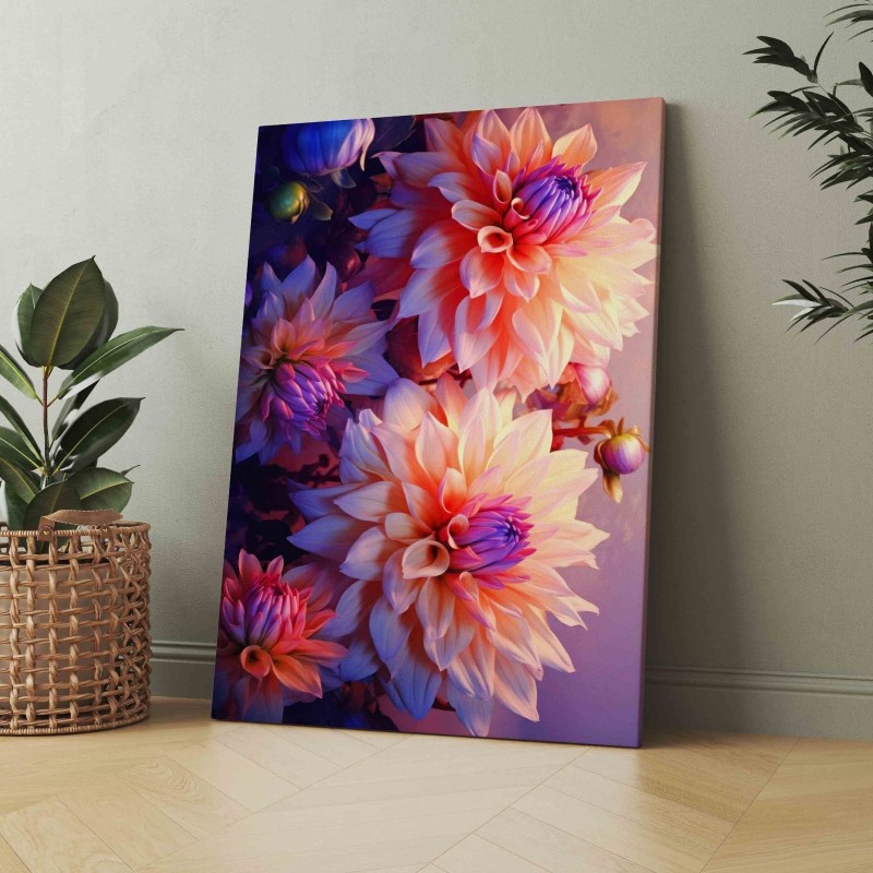 Printed On High Quality Fabric Flower design Wall Art