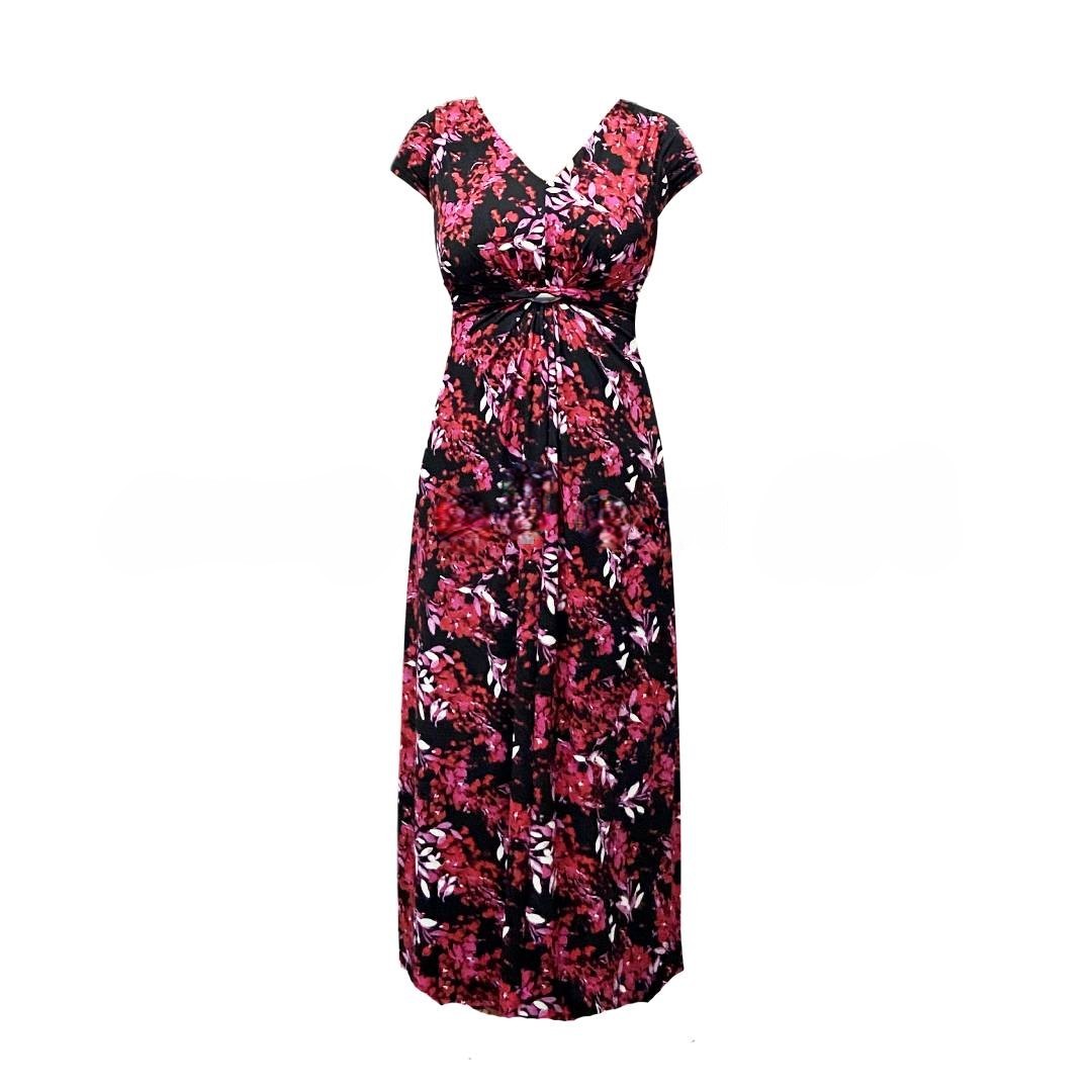 Front Twist Long Dress – Pink