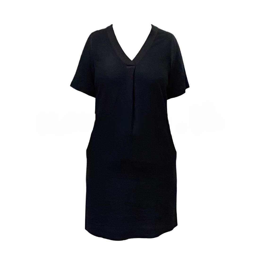 Short Linen Shift Dress – Black