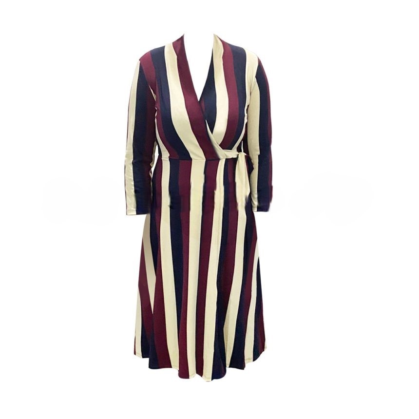 Long Sleeves Striped Dress
