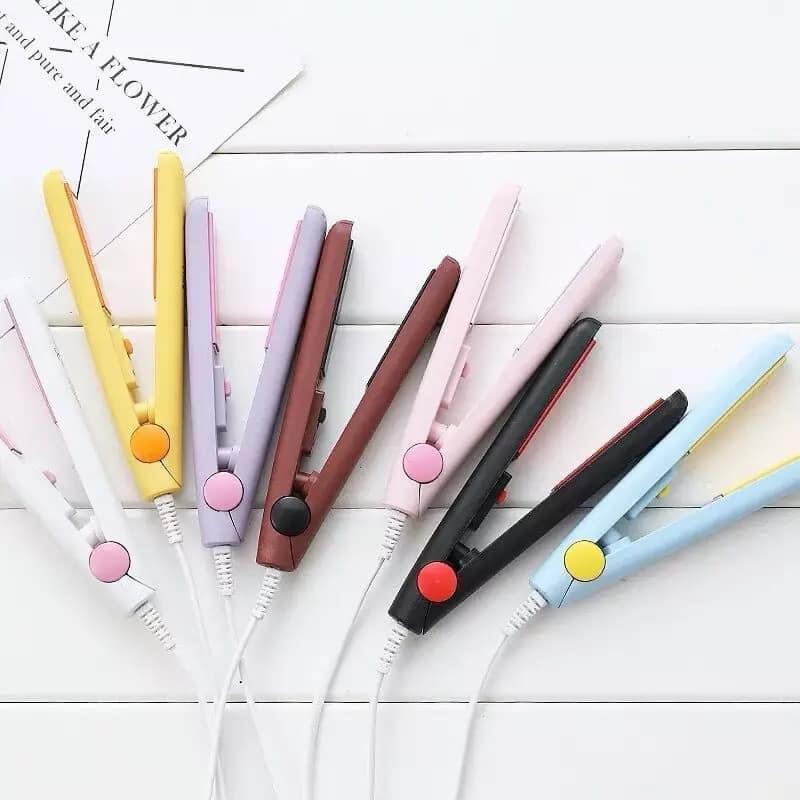 220V Electric Hair straightener Mini hair curling irons Travel hair tools Cute Candy Color Flat Iron drop shipping