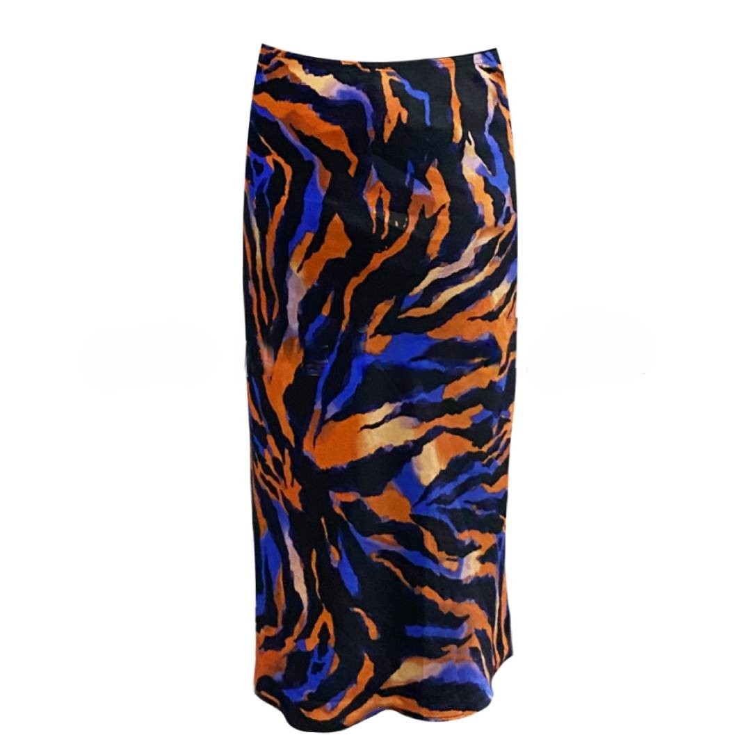 Multicolor Zebra Print Skirt
