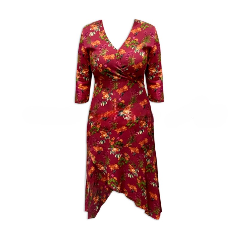 Floral Printed Dress – Red