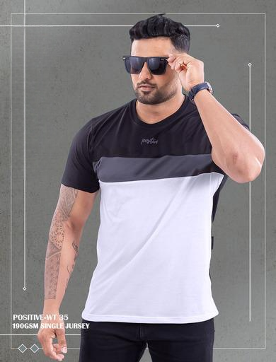 White , Black And Ash Color Mix Single Jersey For Men