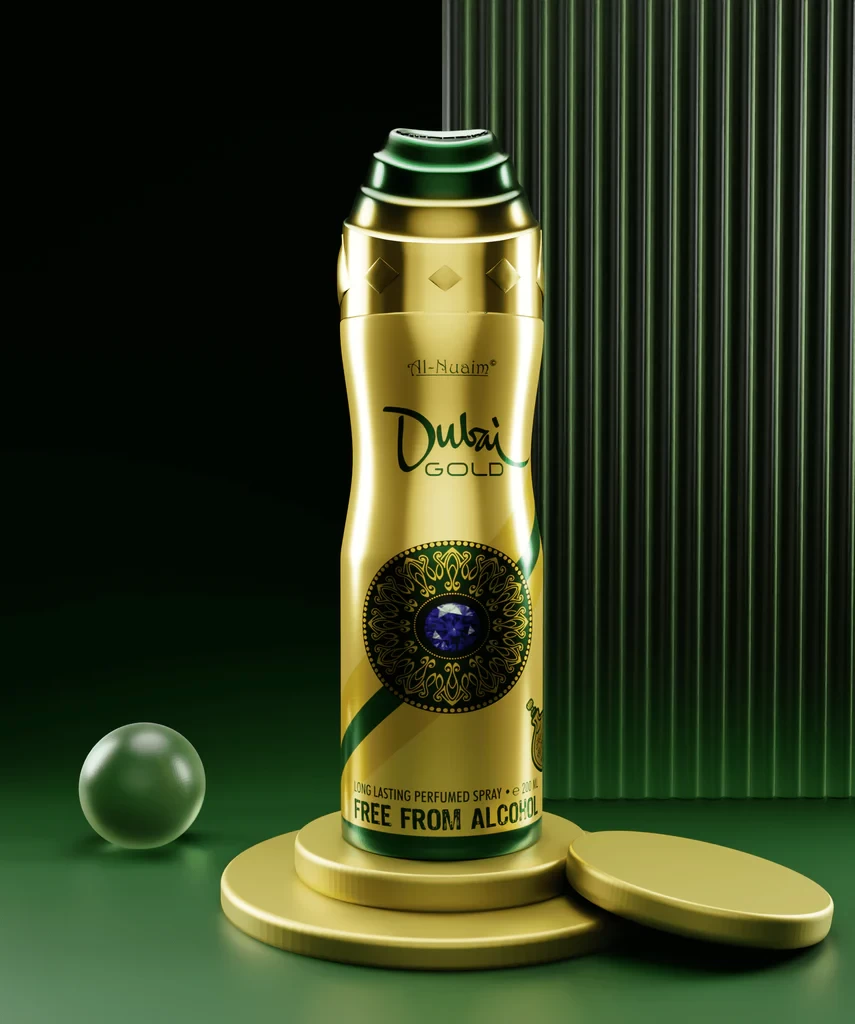 Al-Nuaim Dubai Gold Alcohol free Deodorant | Body Spray | Long Lasting Perfumed Spray For Men